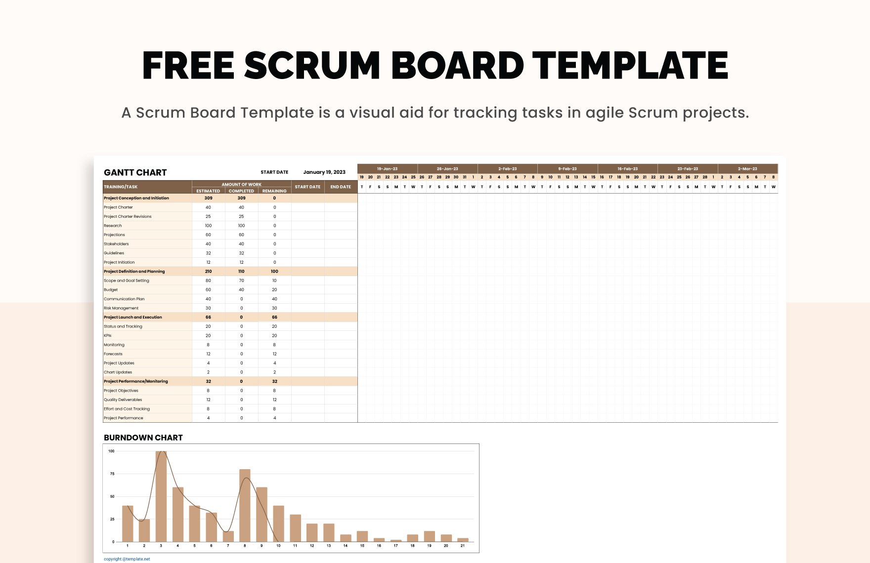 Free Scrum Board Template in Excel, Google Sheets