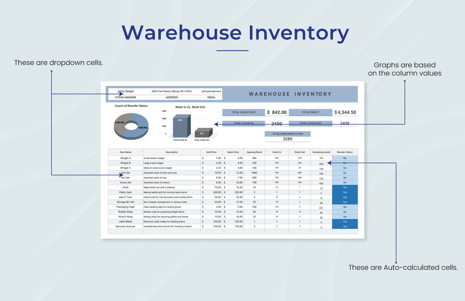 Warehouse Inventory Template