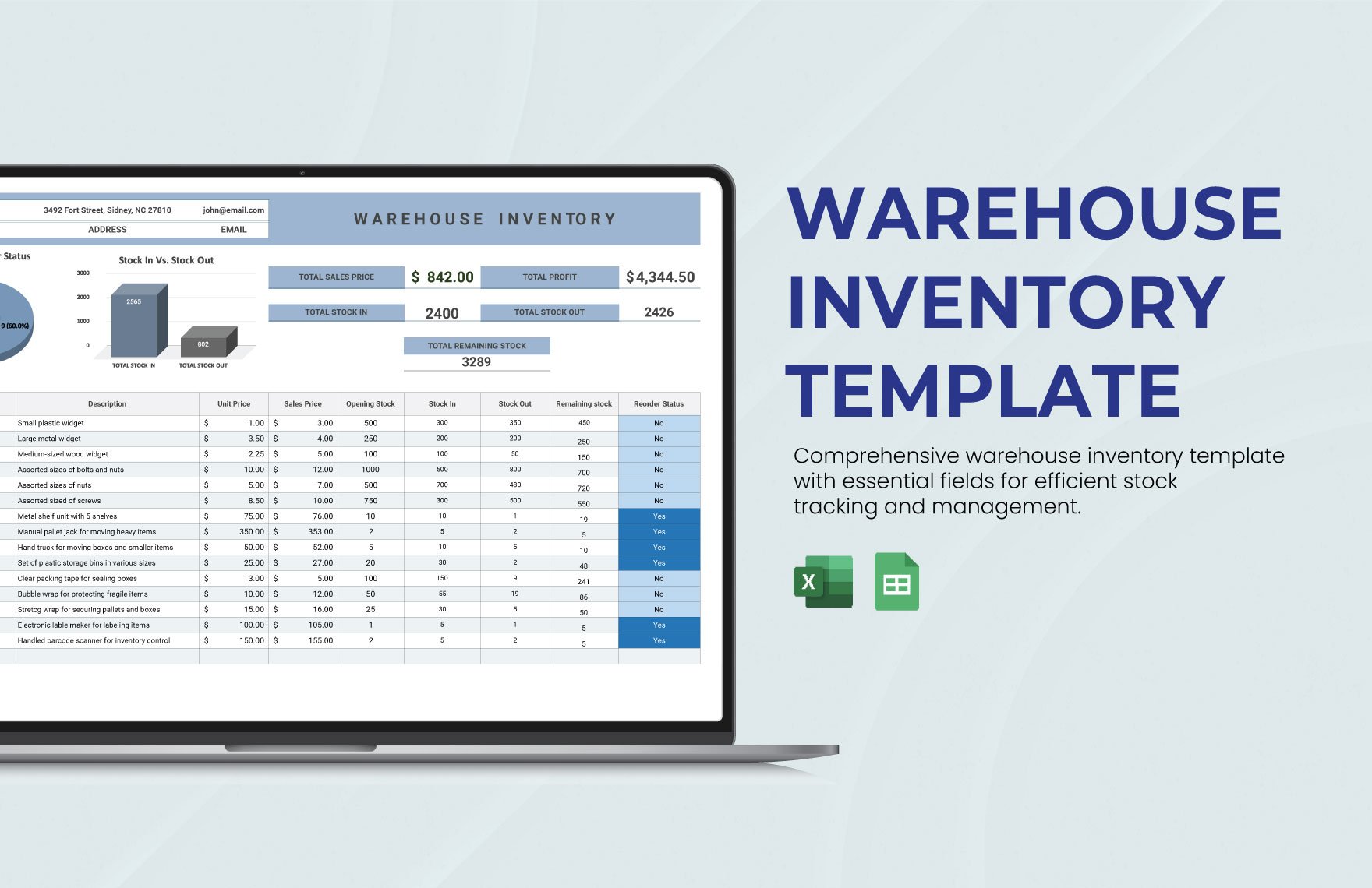 Warehouse Inventory Template
