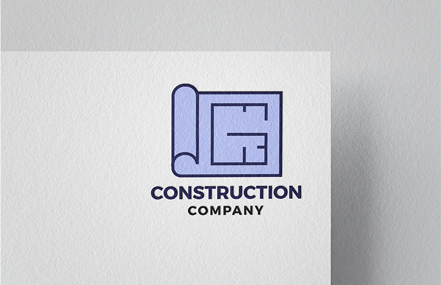Construction Blueprint Logo in Illustrator, PSD, SVG, PNG