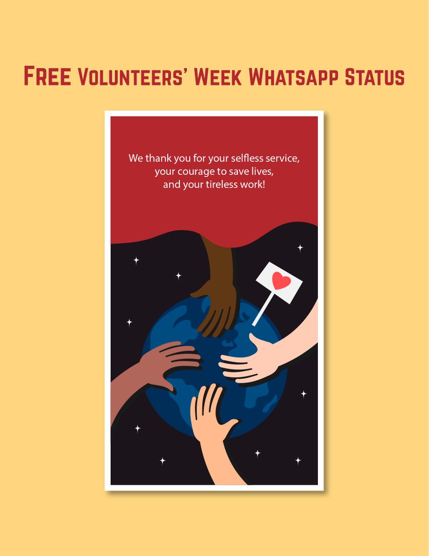 Free Volunteers' Week Whatsapp Status in Illustrator, PSD, EPS, SVG, JPG, PNG