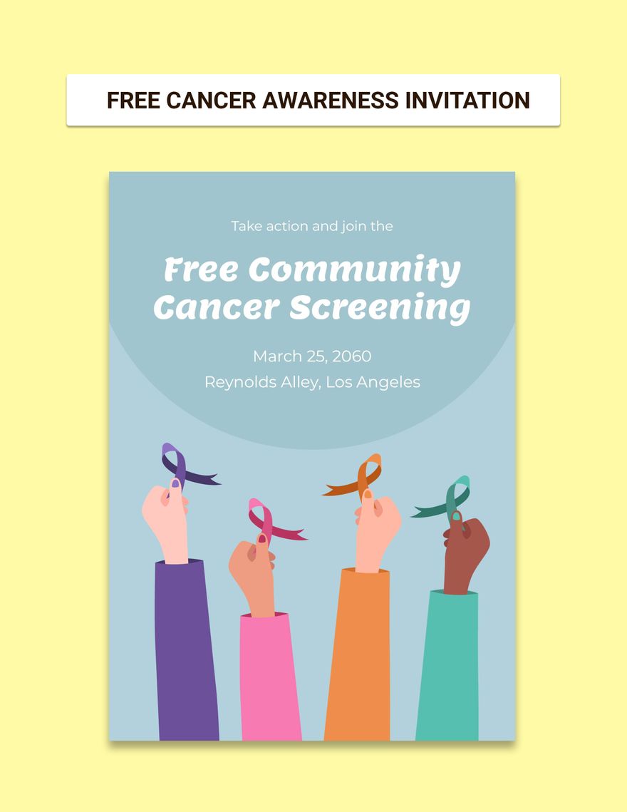 Cancer Awareness Invitation in Word, Google Docs, Illustrator, PSD
