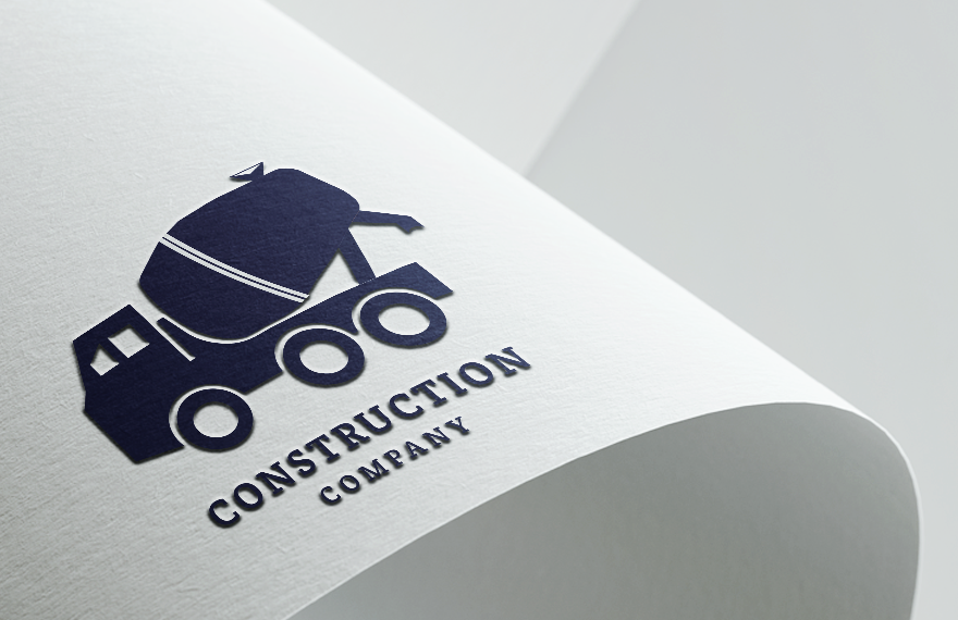 Construction  Cement Mixer Logo