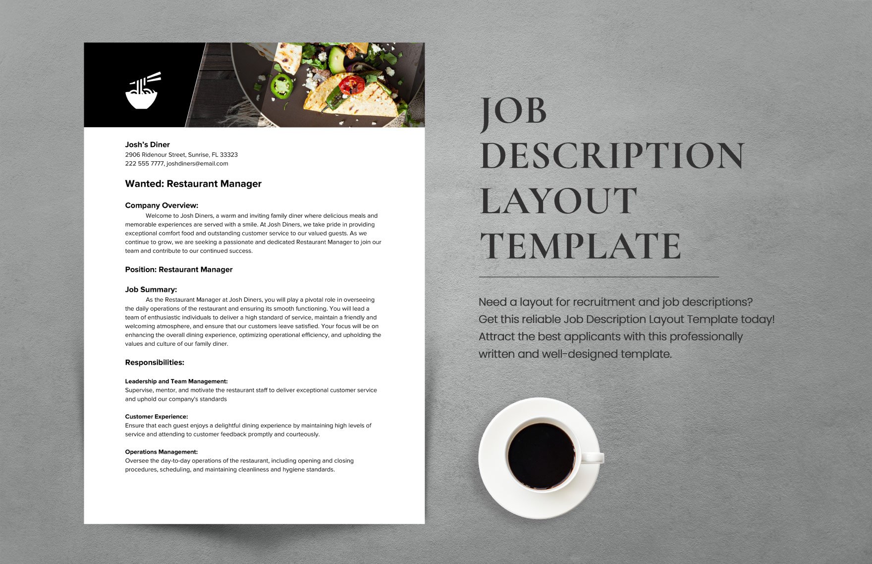 Free Job Description Layout Template in Word, Google Docs, PDF, Illustrator