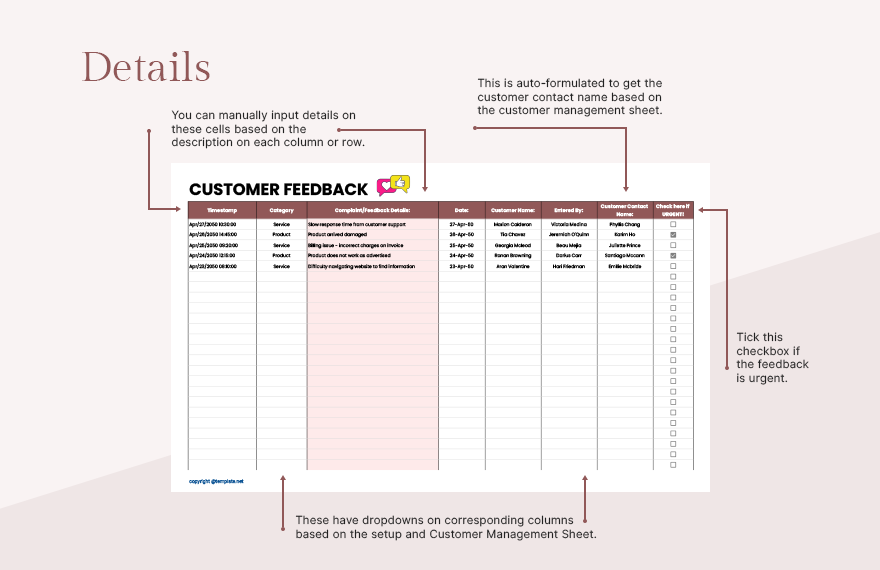 Free Customer Feedback Form Template - Google Sheets, Excel | Template.net