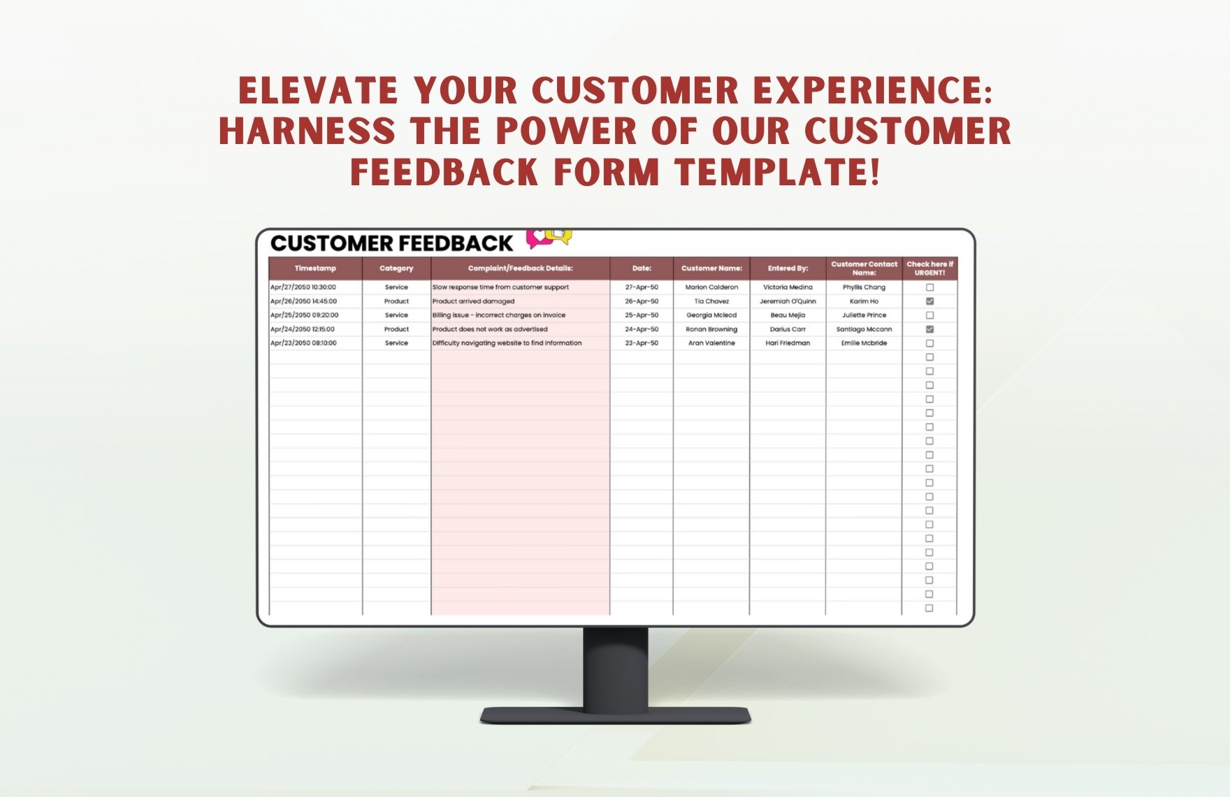 Customer Feedback Form Template