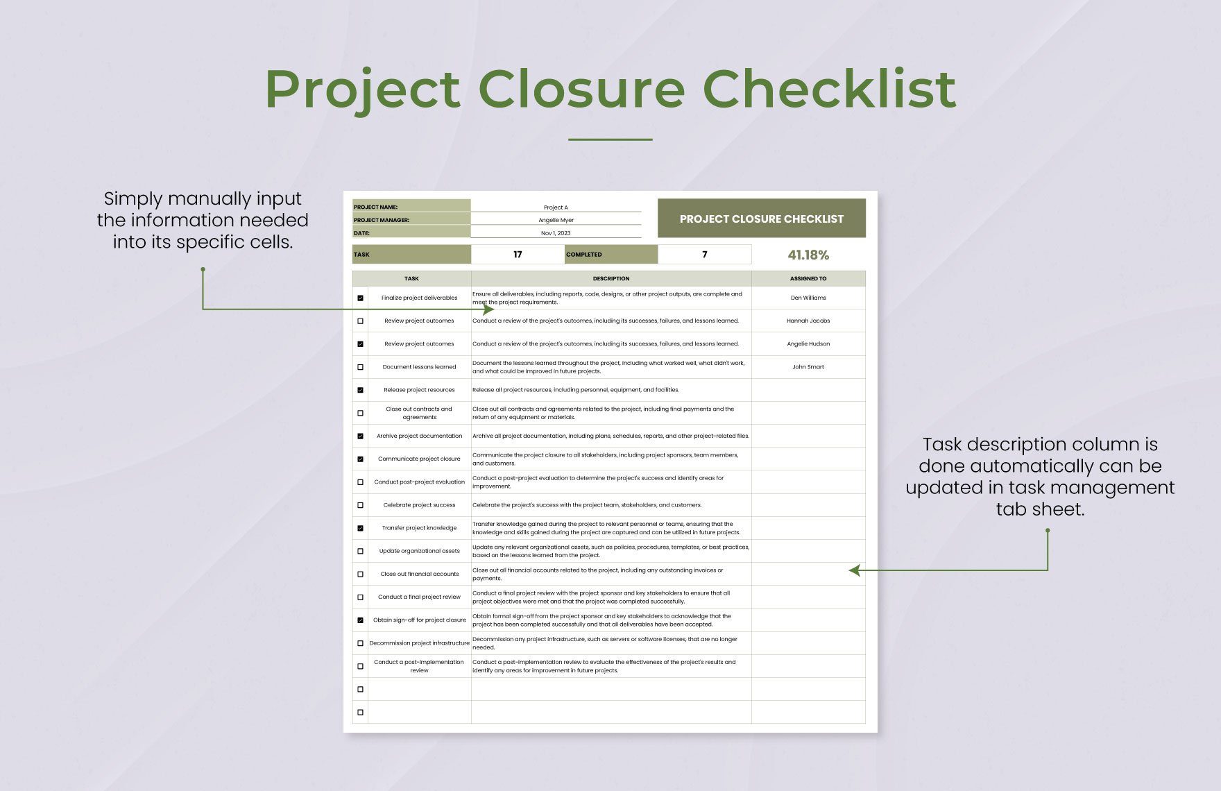 Project Closure Checklist Template