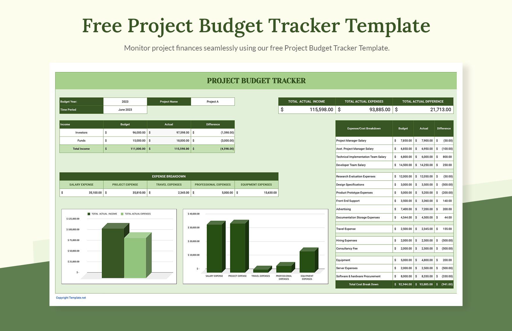 Project Budget Tracker Template