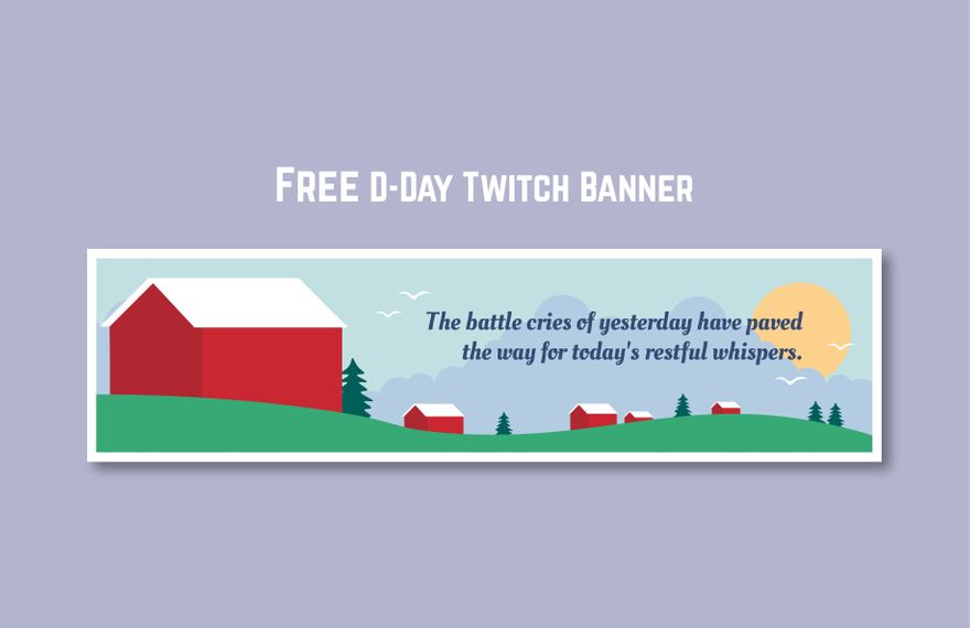 D-Day Twitch Banner in Illustrator, PSD, EPS, SVG, JPG, PNG