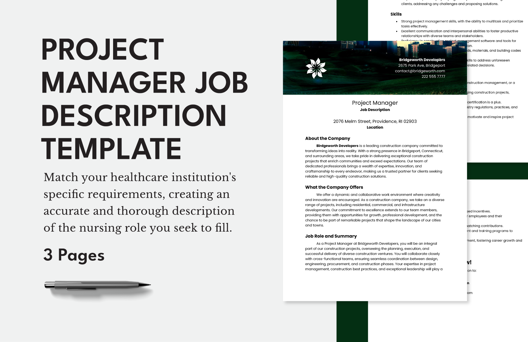 Project Manager Job Description Template