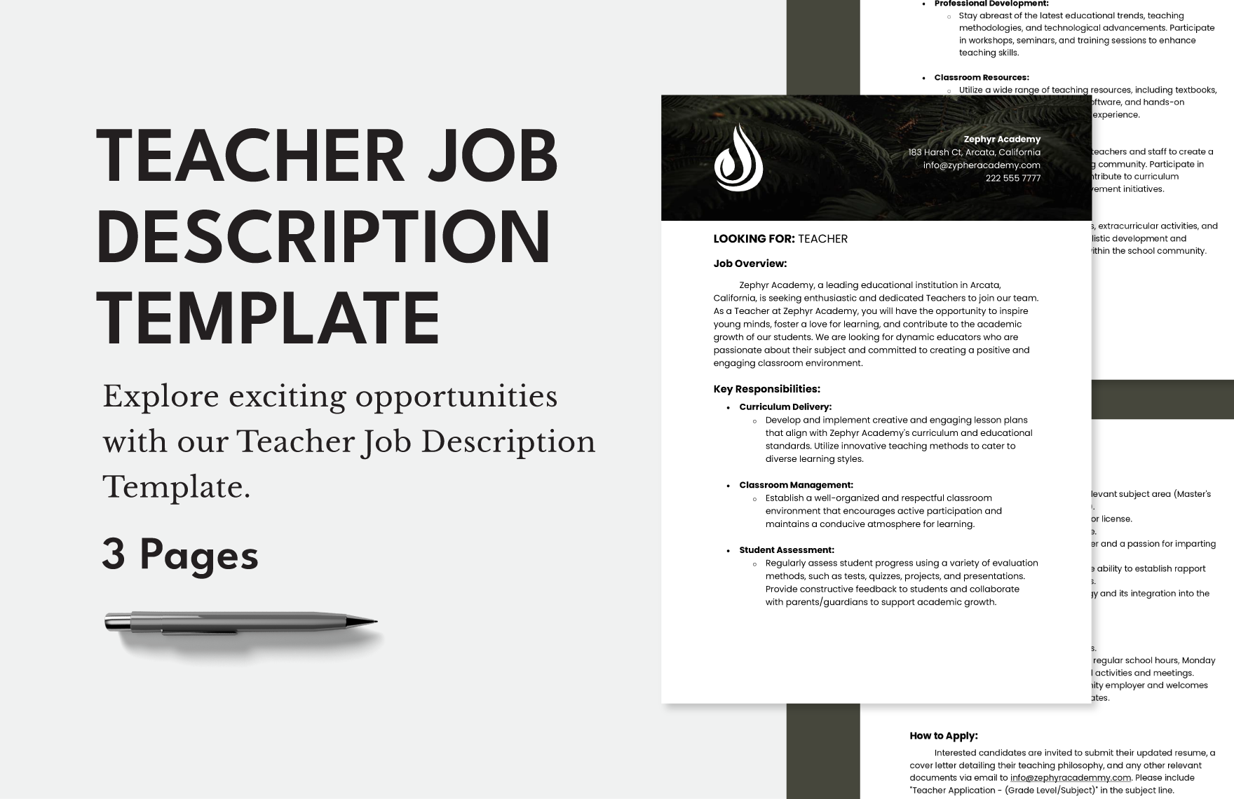 10 Teacher Job Description Templates PDF