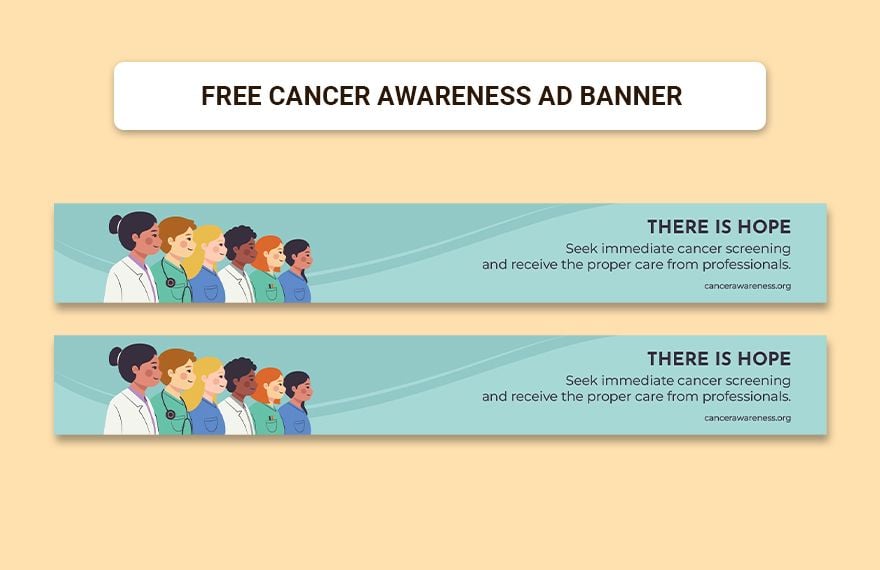 Free Cancer Awareness Ad Banner in Illustrator, PSD, EPS, SVG, JPG, PNG