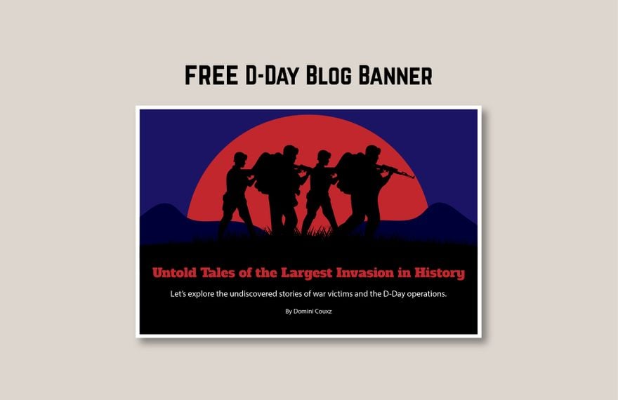 Free D-Day Blog Banner in Illustrator, PSD, EPS, SVG, JPG, PNG