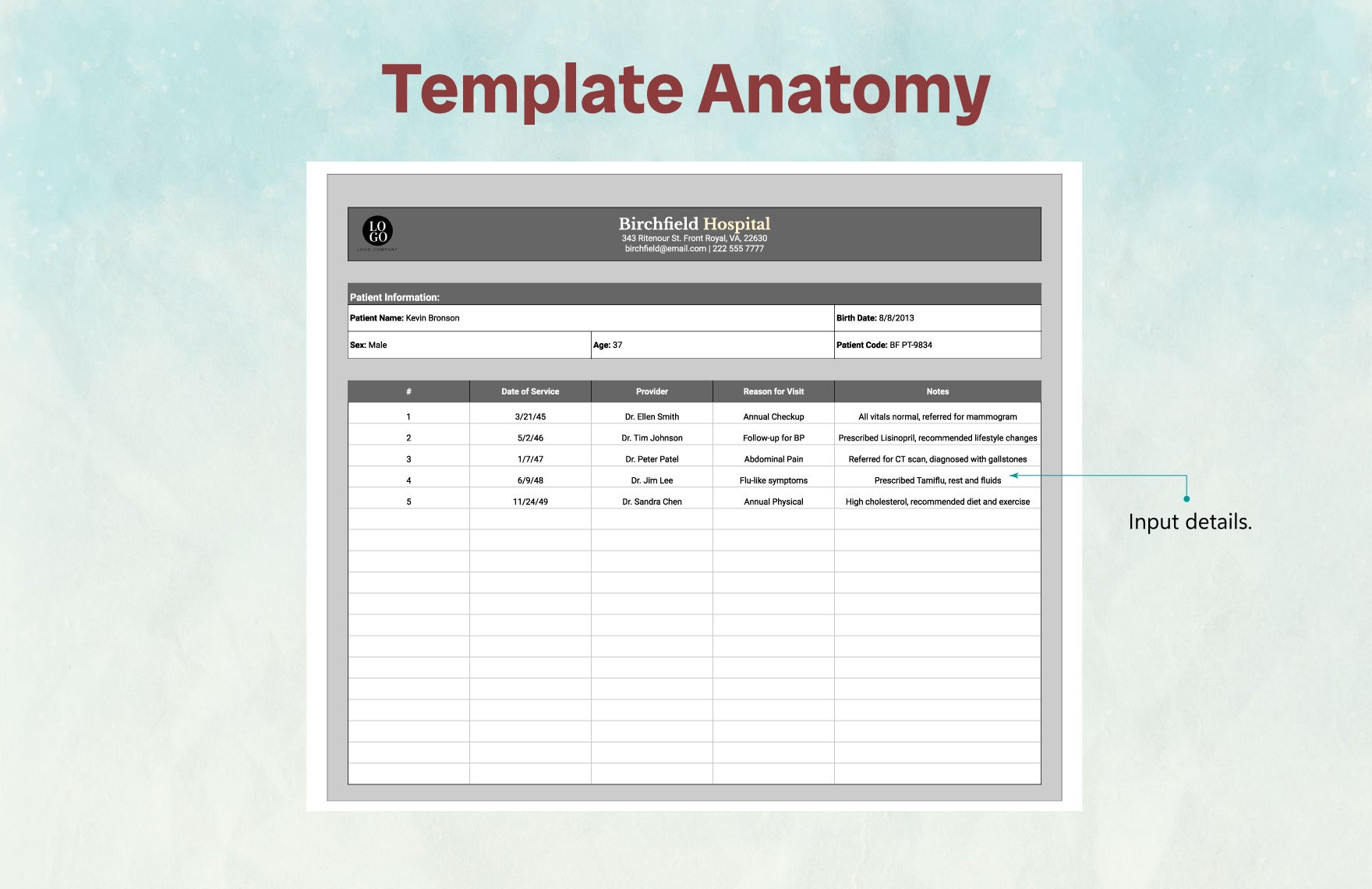 Health Records Template
