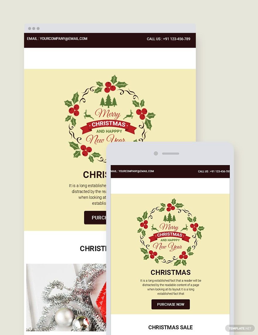 Free Christmas Sale Email Newsletter Template in PSD, Outlook, HTML5