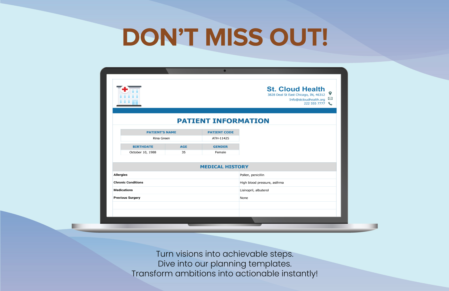 Health Assessment Template