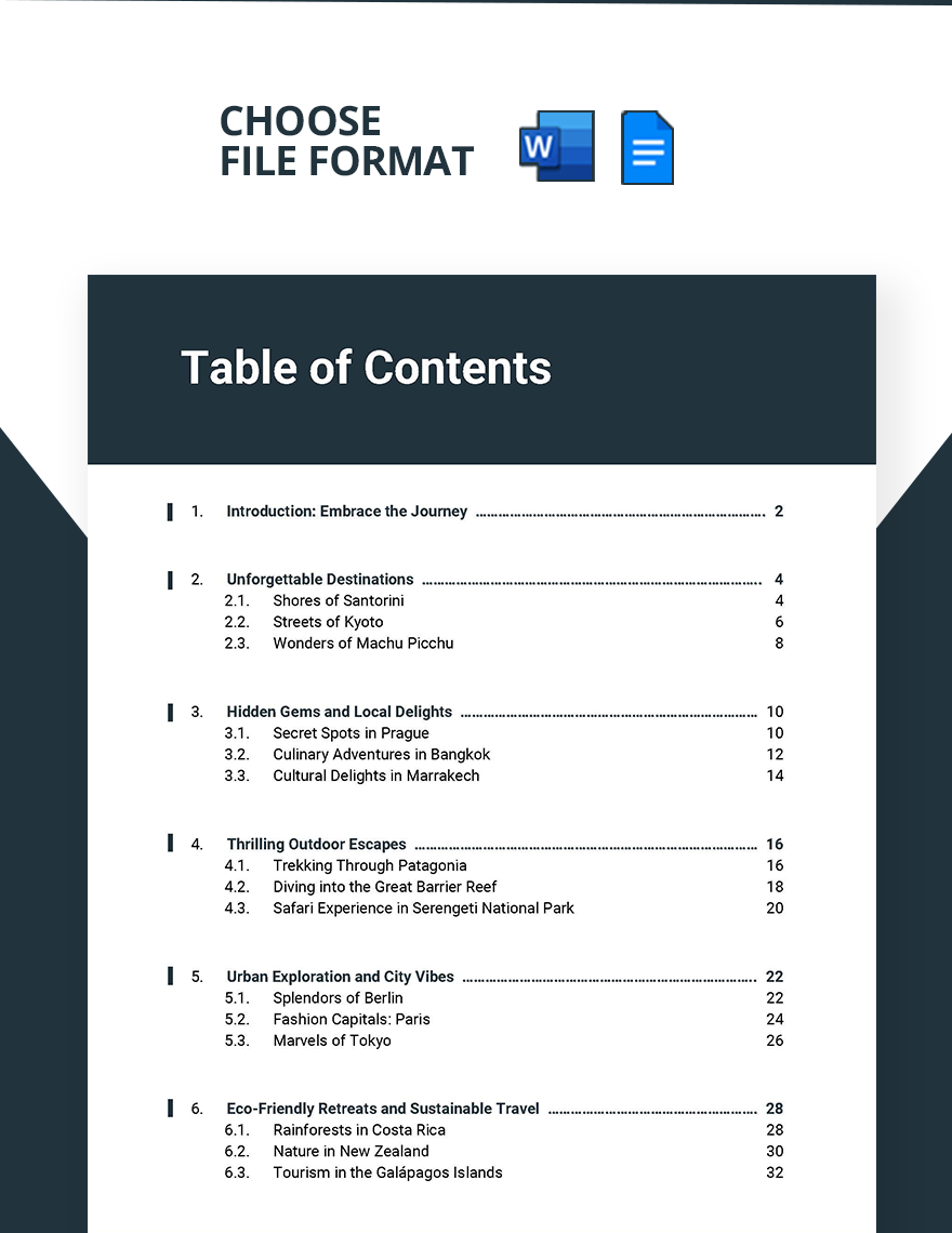 Aesthetic Table of Contents Template - Google Docs, Word | Template.net