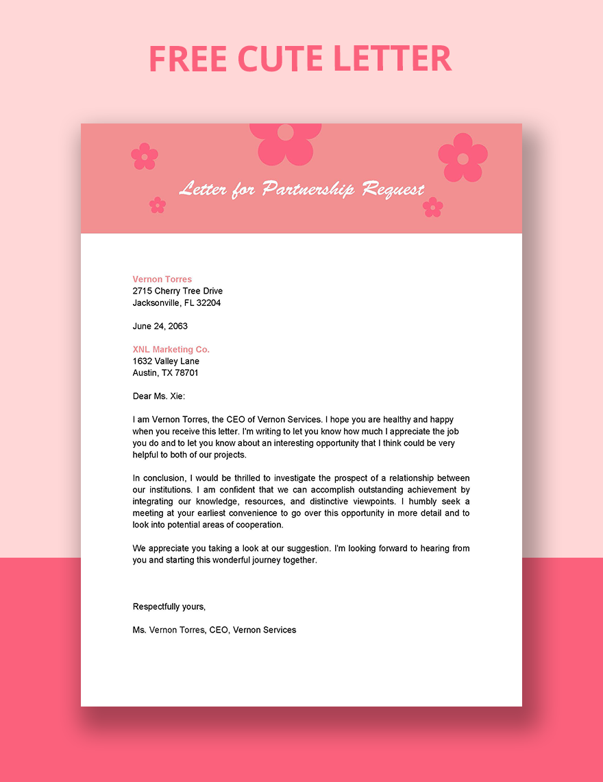 Cute Letter Template Google Docs