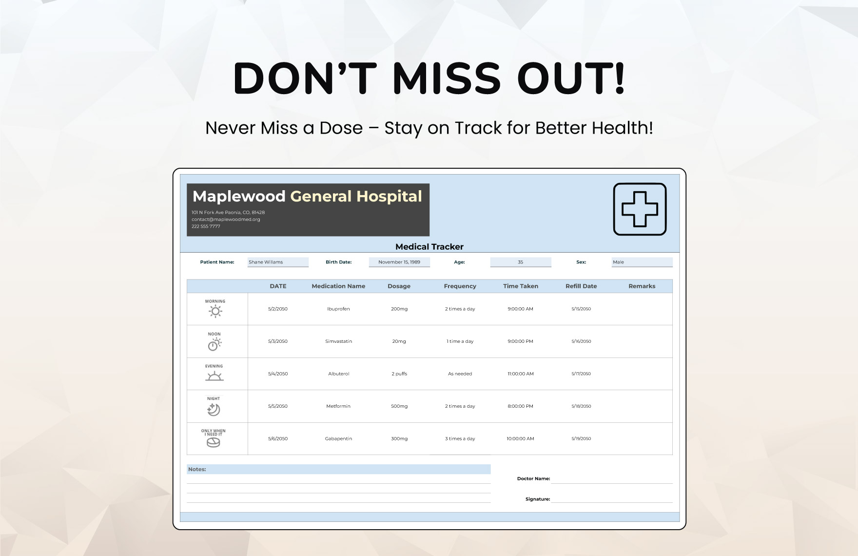 Medication Tracker Template