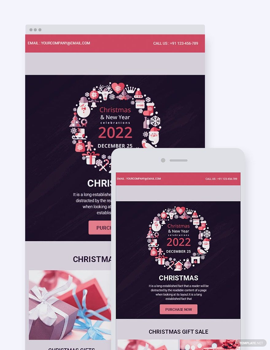 Free Modern Christmas Email Newsletter Template