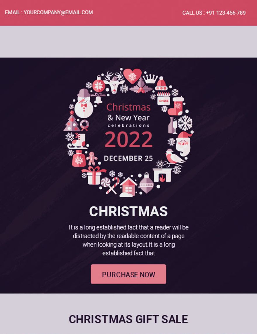 Simple Modern Christmas Email Newsletter Template