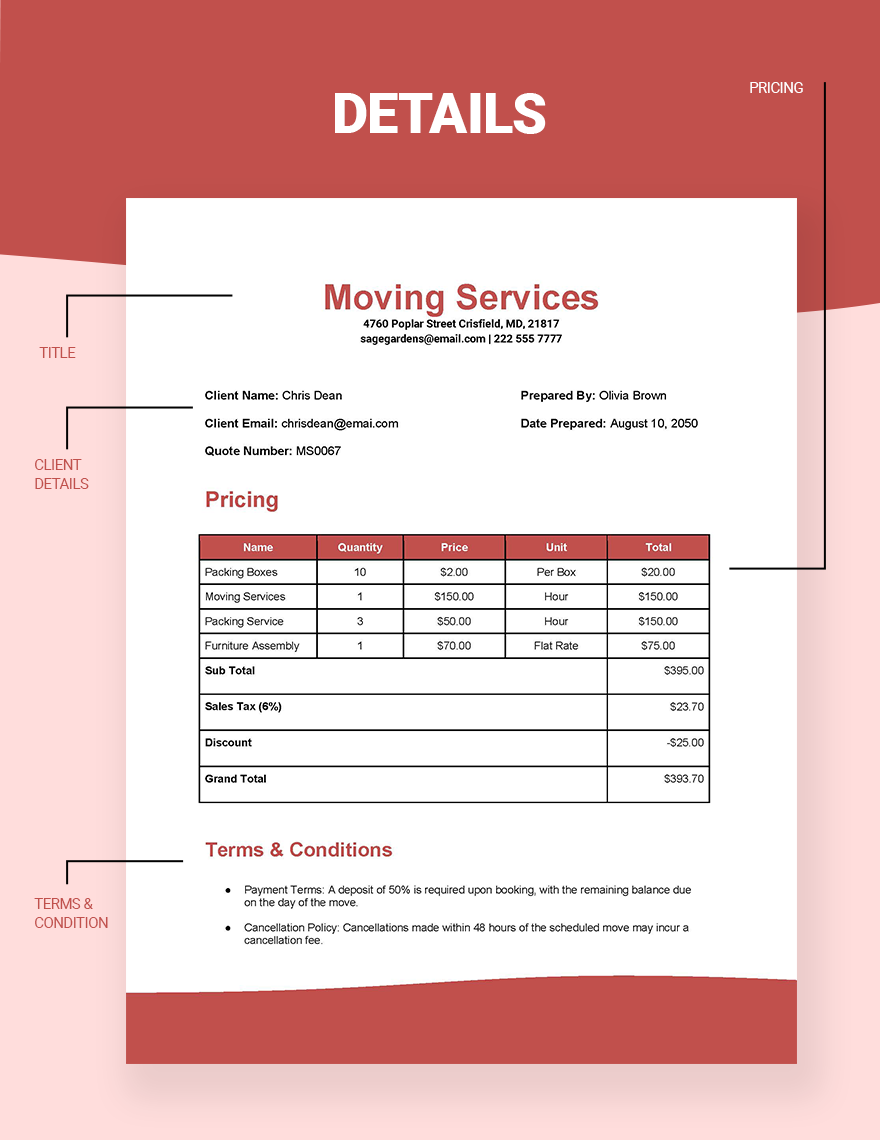 Moving Quotation Template