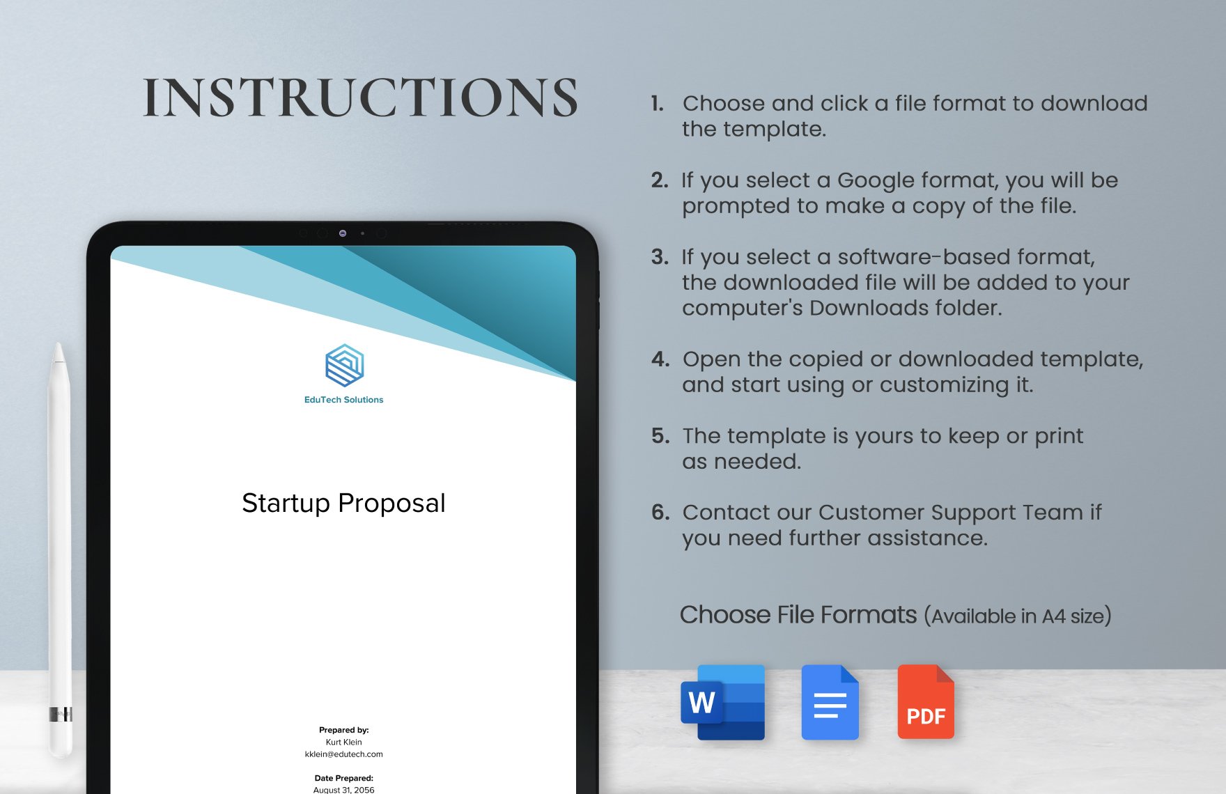 Startup Proposal Template