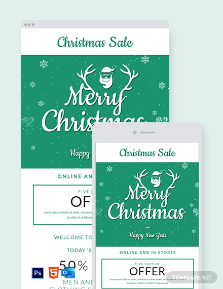 Christmas Sale Email Newsletter Template - PSD | HTML5 | Outlook