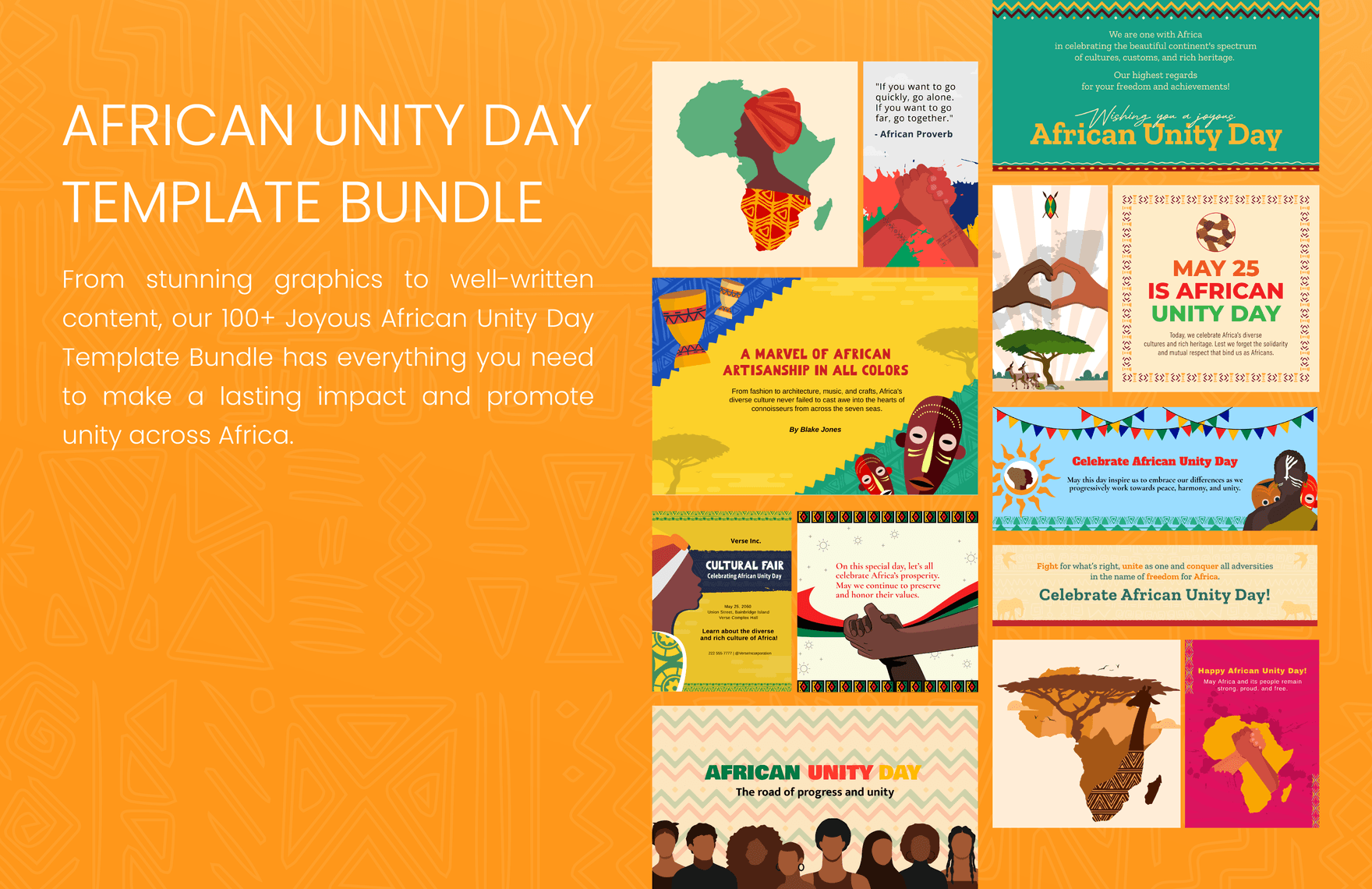 African Unity Day Background Template in Illustrator, Vector, Image