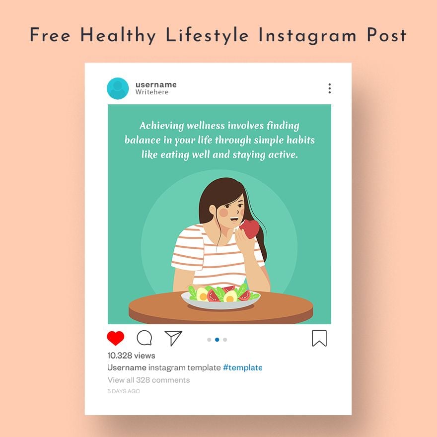 Free Healthy Lifestyle Instagram Post