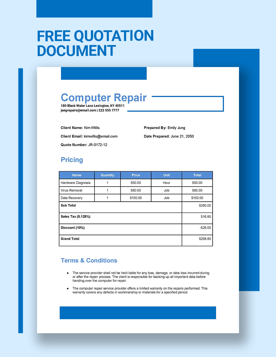 Quotation Document Template