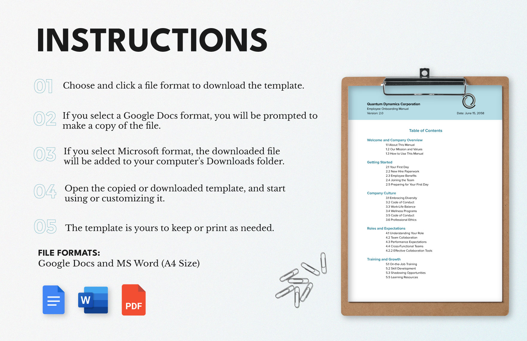 Manual Table of Contents Template - Download in Word, Google Docs, PDF ...