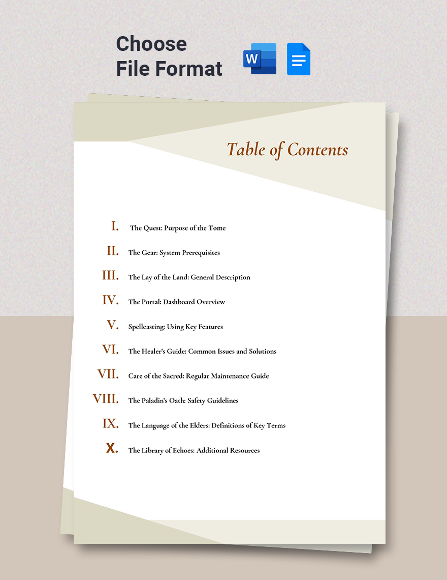 Fancy Table of Contents Template - Download in Word, Google Docs ...