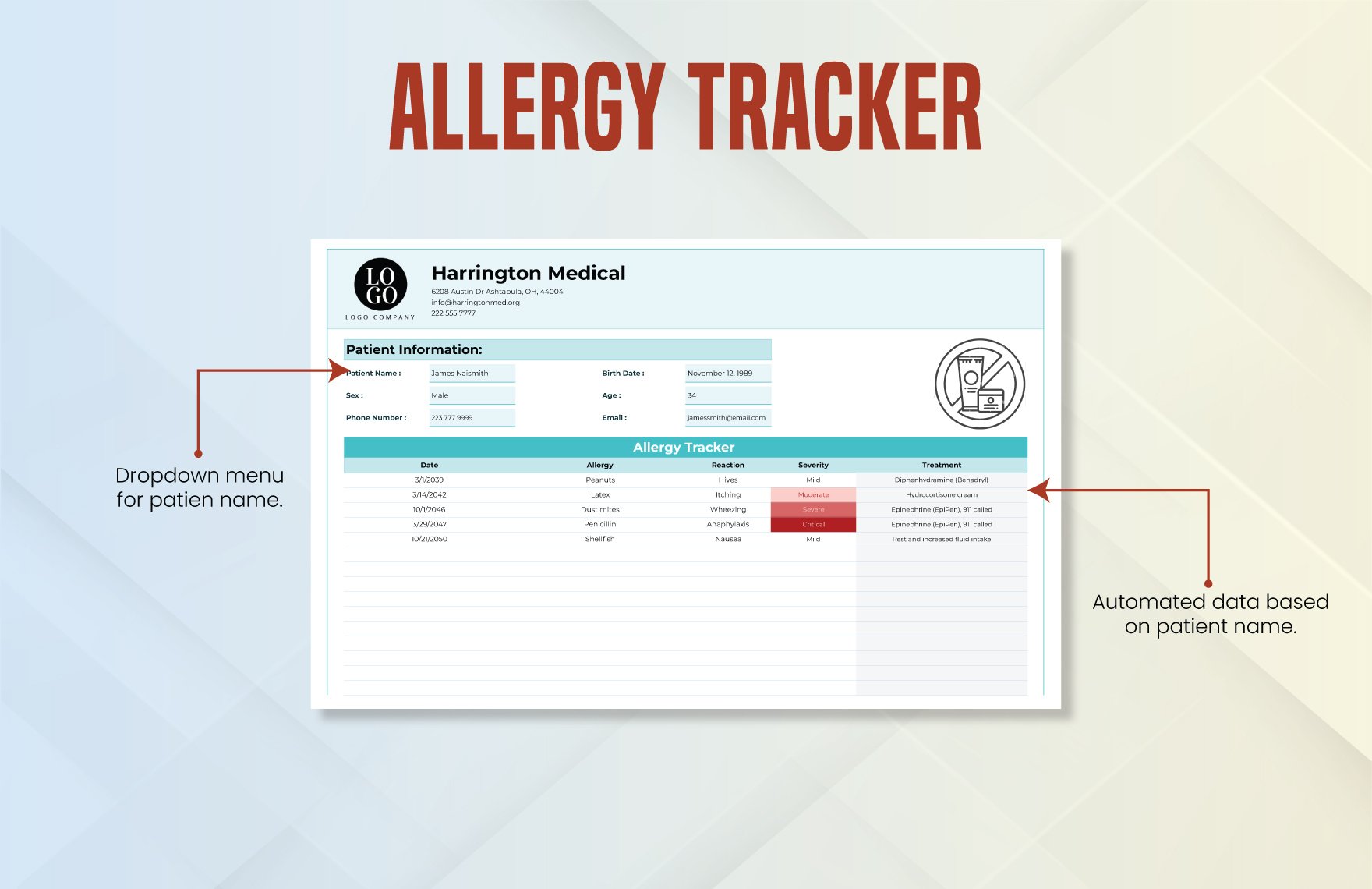 Allergy Tracker Template