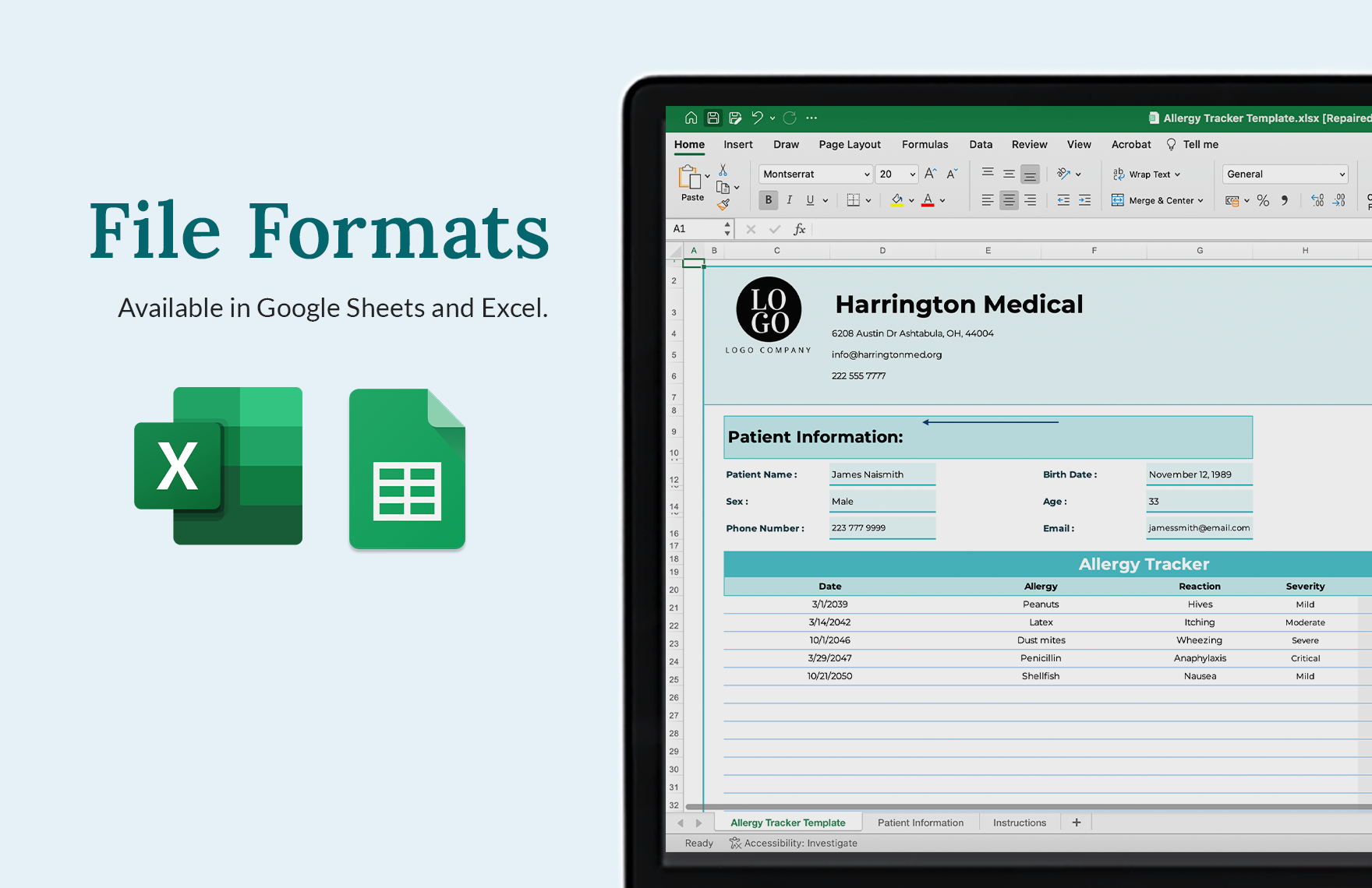 Allergy Tracker Template