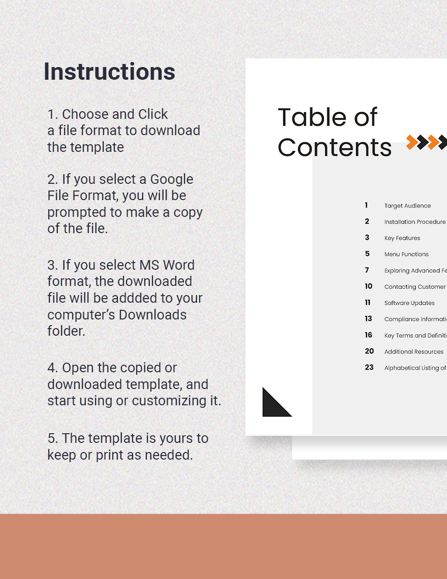 Printable A4 Table of Contents Template Download in Word, Google Docs