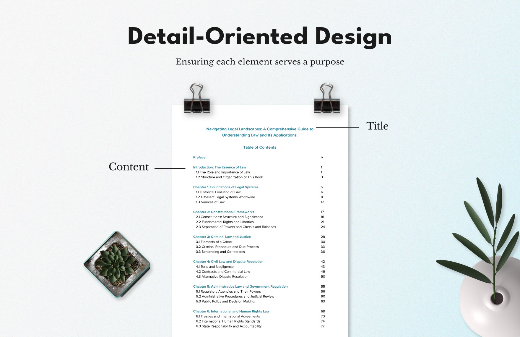 Printable A4 Table of Contents  Template