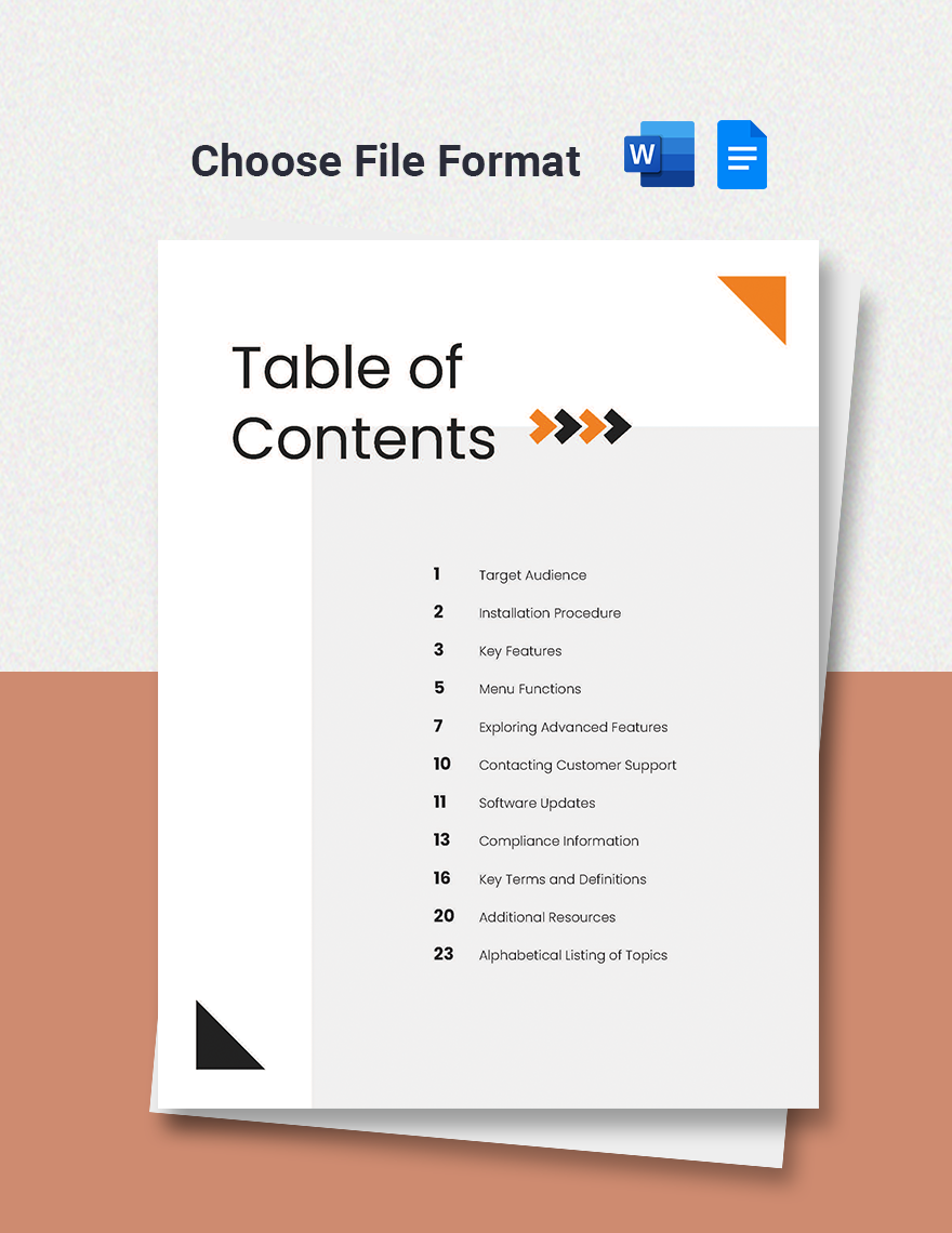 Printable A4 Table of Contents Template - Download in Word, Google Docs