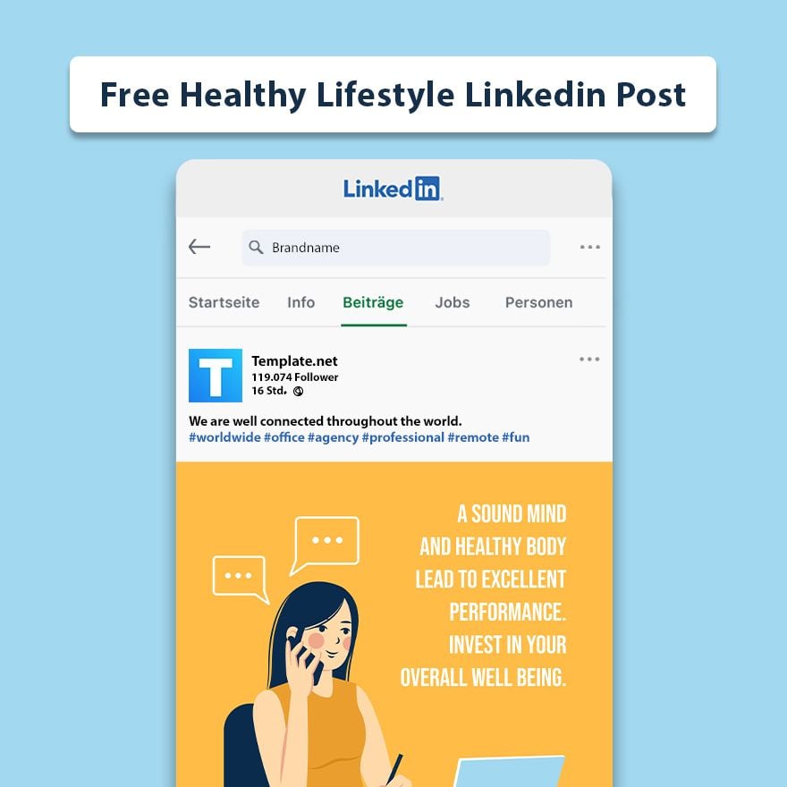 Free Healthy Lifestyle Linkedin Post