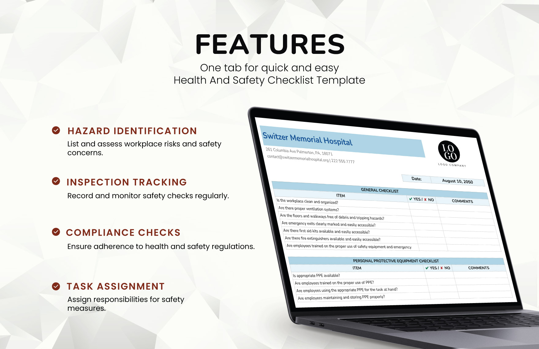Health And Safety Checklist Template