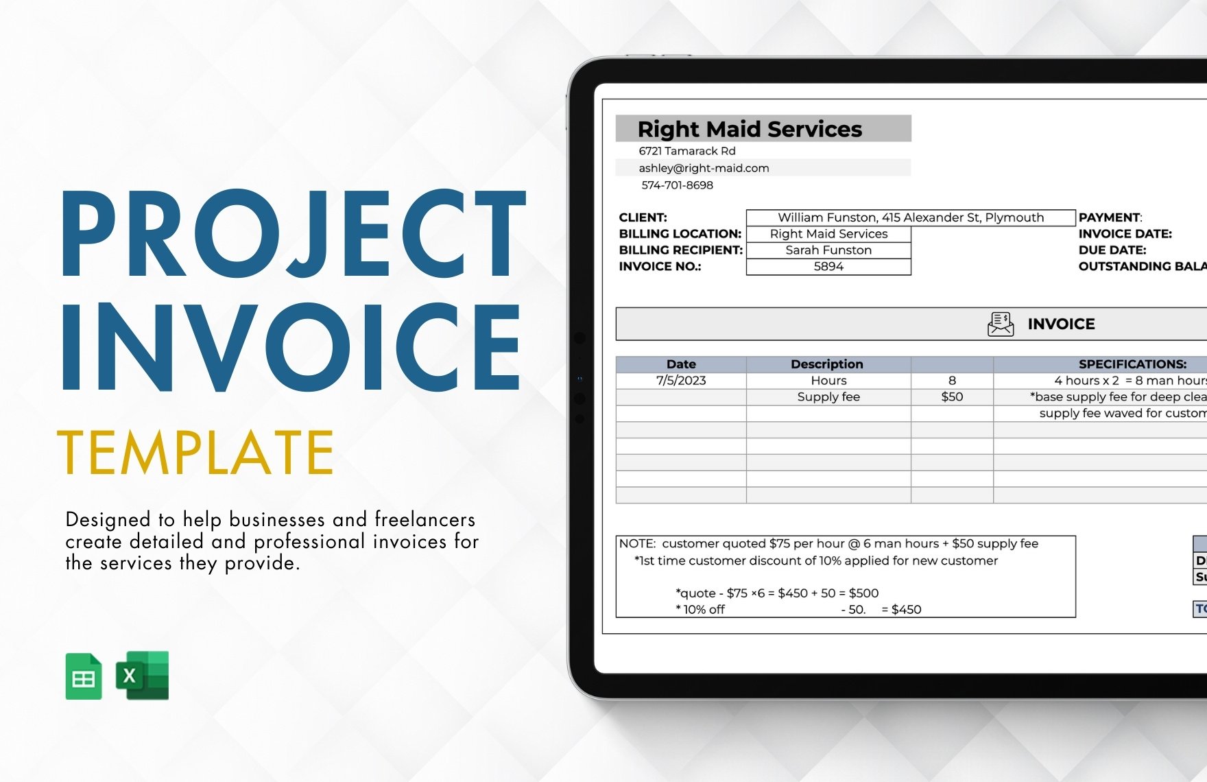 Project Invoice Template