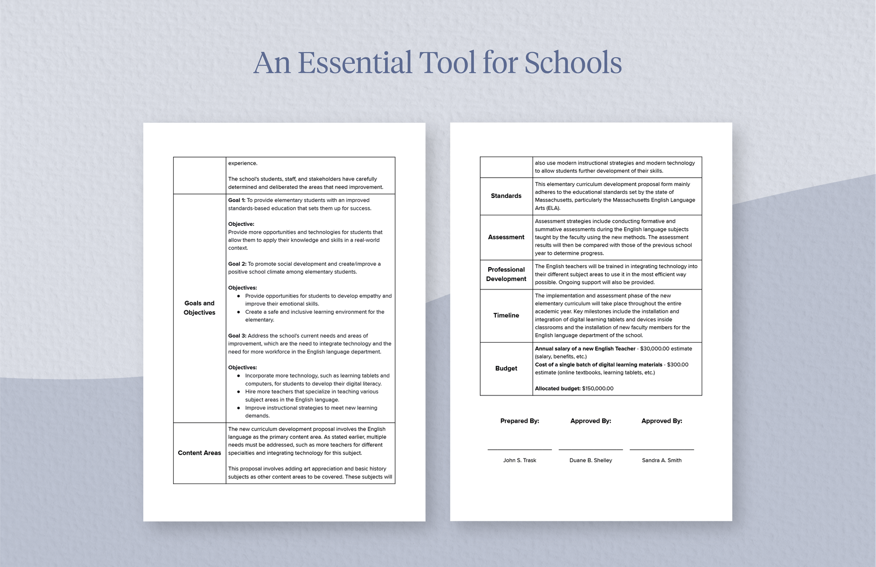 Elementary Curriculum Development Proposal Form
