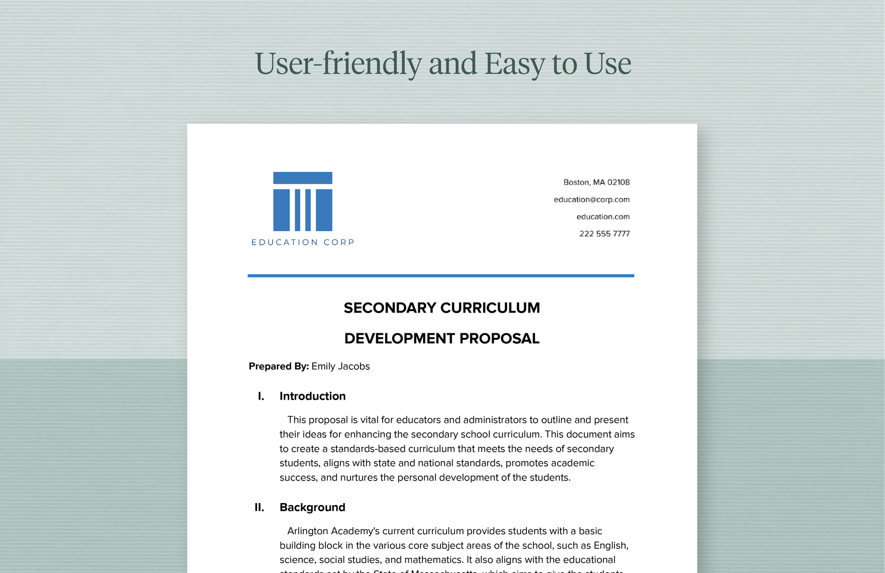 Secondary Curriculum Development Proposal Form