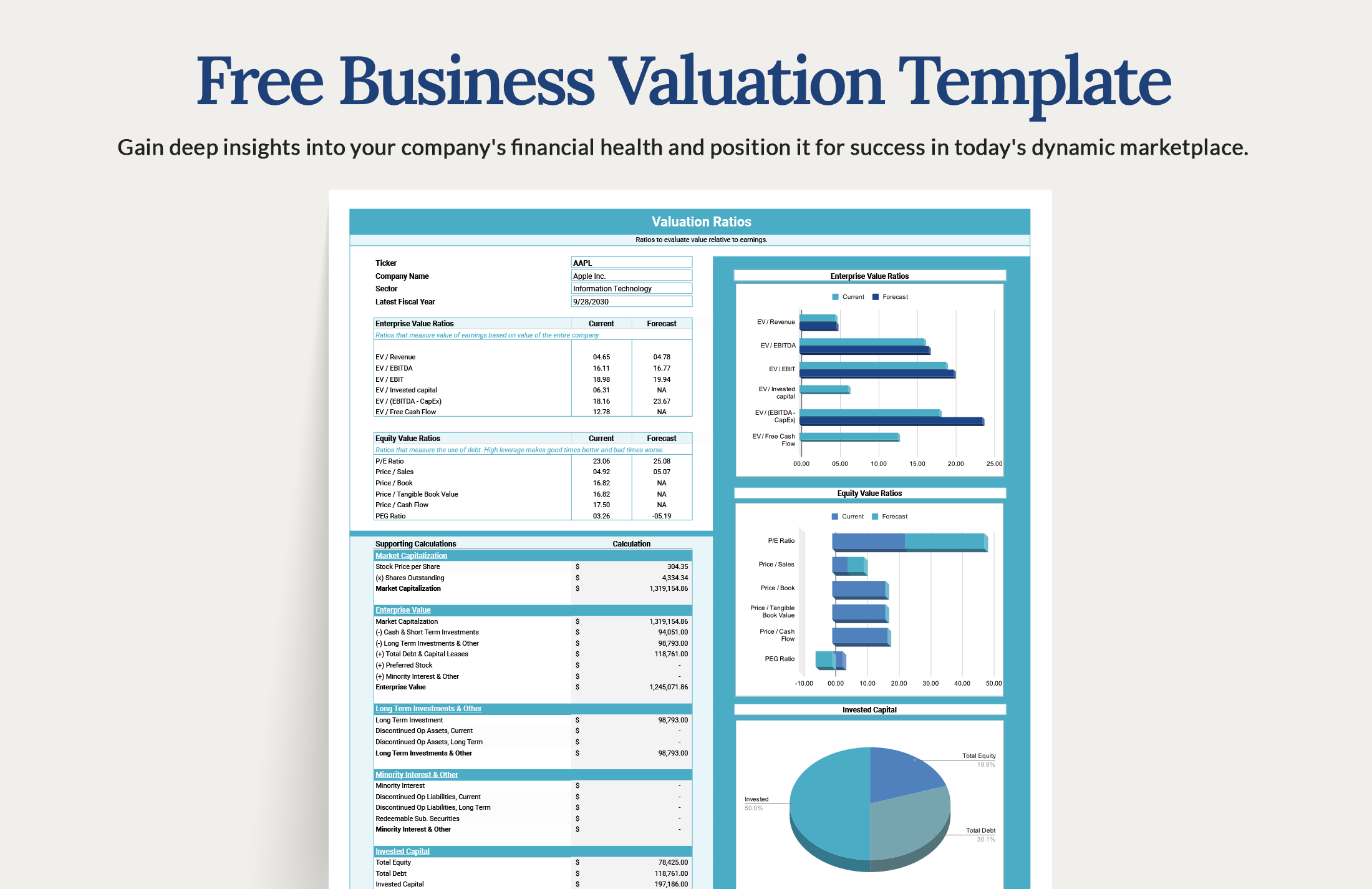 Free Business Valuation Template Excel Google Sheets Template net