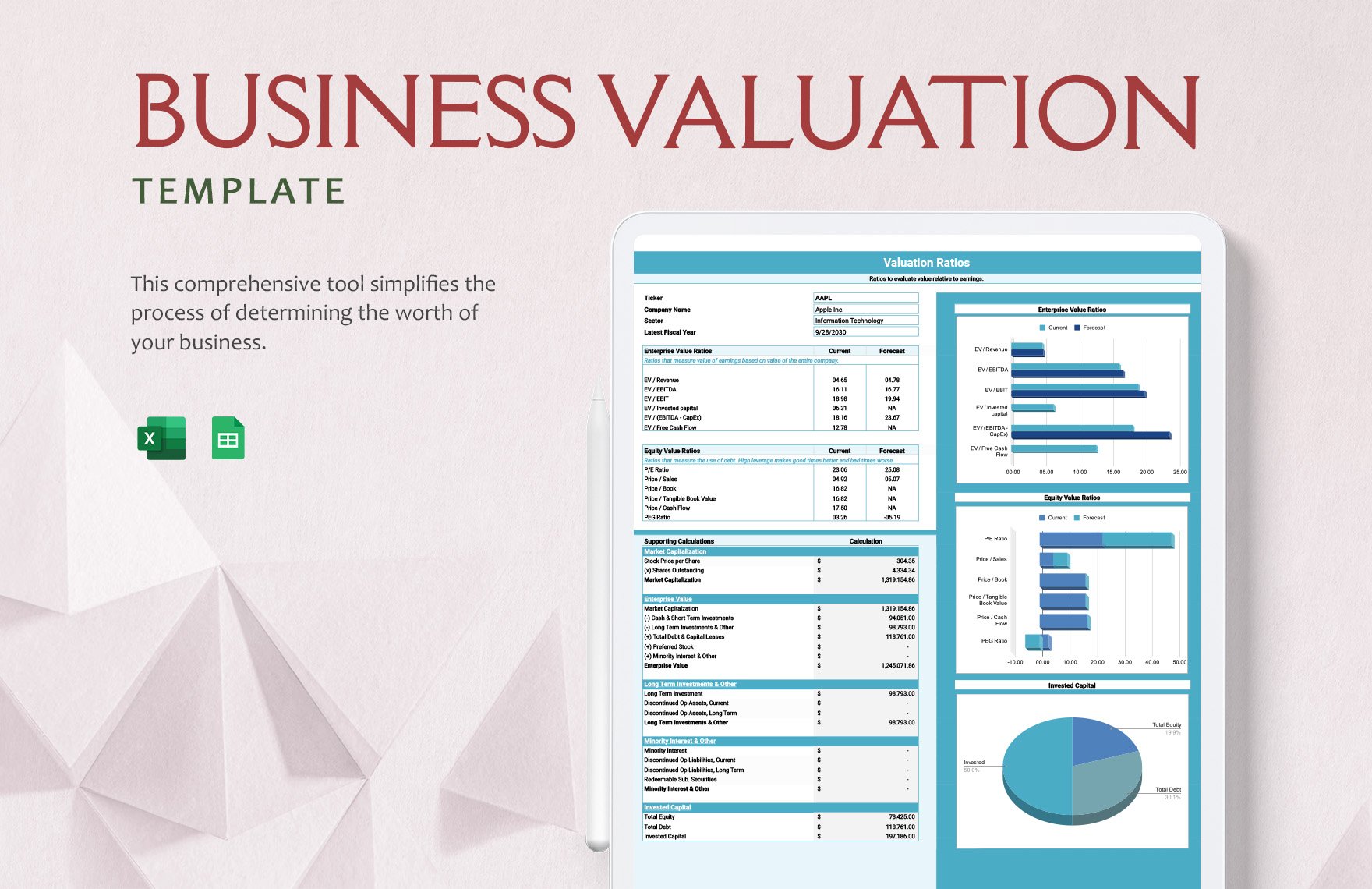 Free Business Valuation Template in Excel, Google Sheets