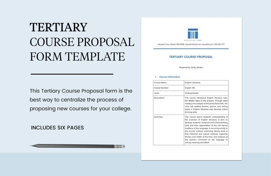 Tertiary Course Proposal Form