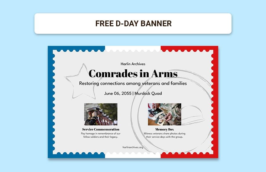 Free D-Day Banner in Illustrator, PSD, EPS, SVG, JPG, PNG