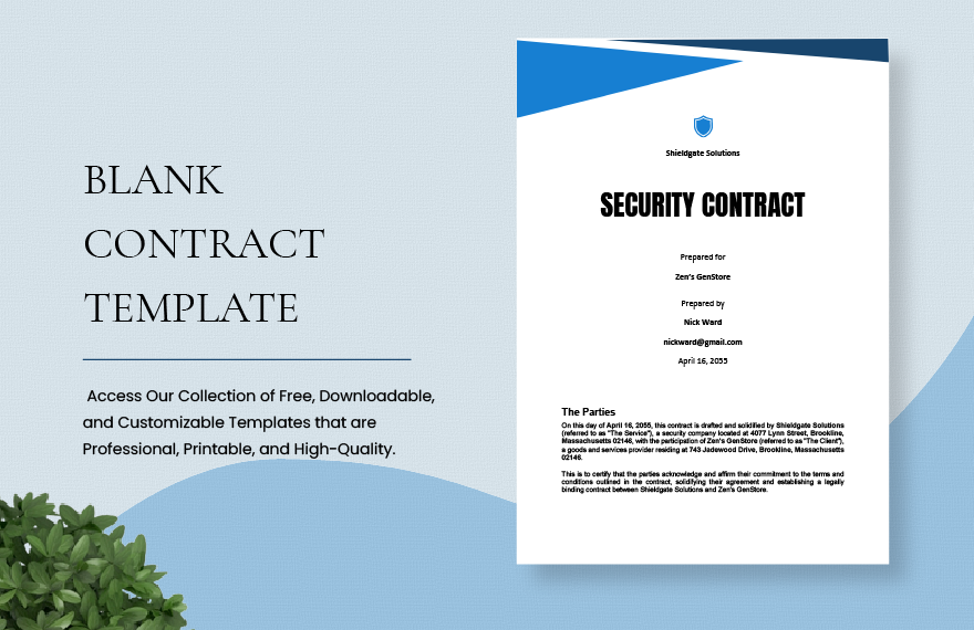 Free Blank Contract