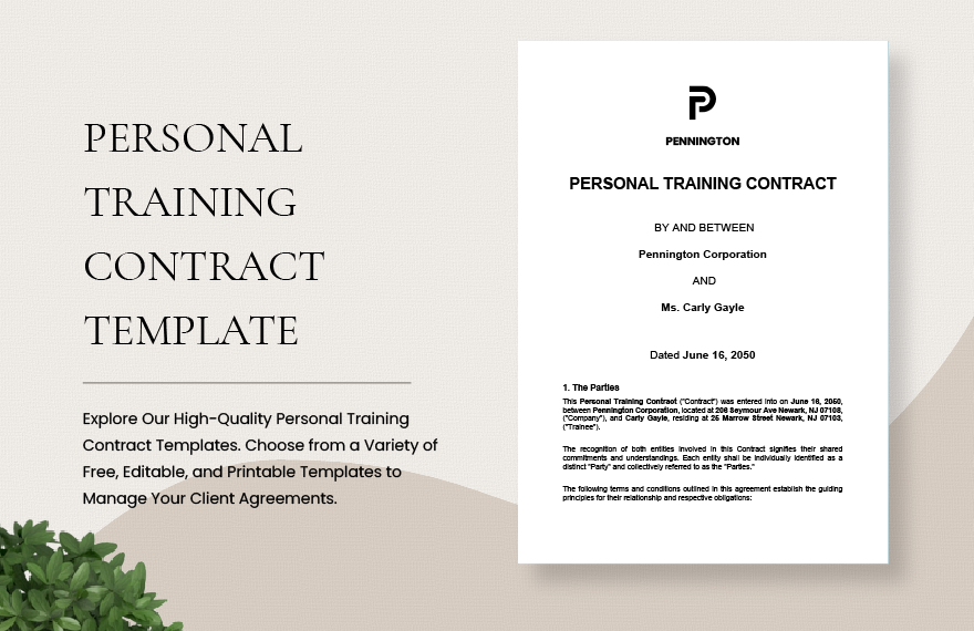 Personal Training Contract