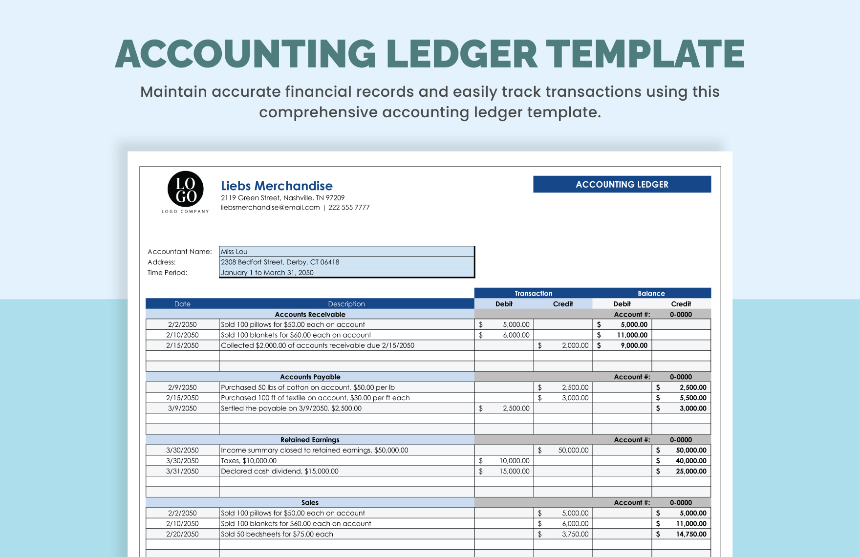 Accounting Ledger Template